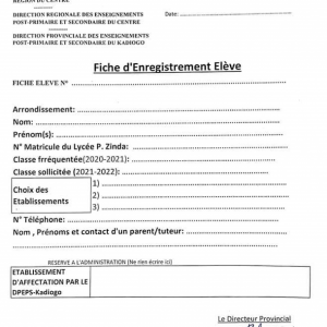 Education: les élèves du lycée Zinda seront réaffectés dans d'autres établissements de Ouaga 4