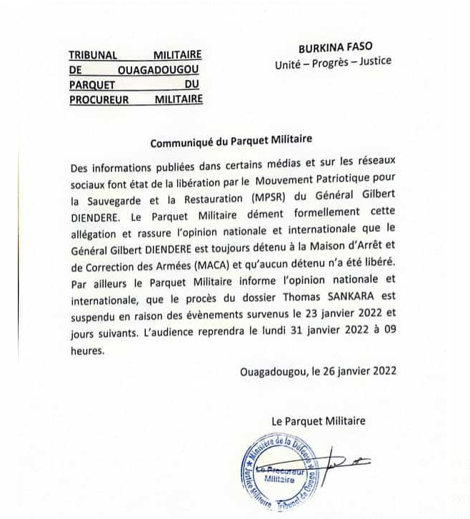 Burkina: Gilbert Diendéré est toujours emprisonné à la maca 2