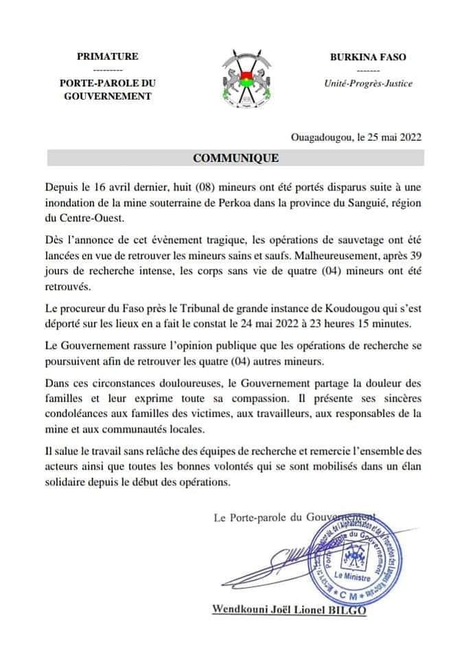 Perkoa : le corps sans vie de quatre mineurs retrouvés après 39 jours de recherche intense 2