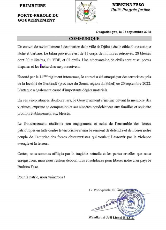 Burkina : le pays enregistre encore des veuves et des orphelins 2