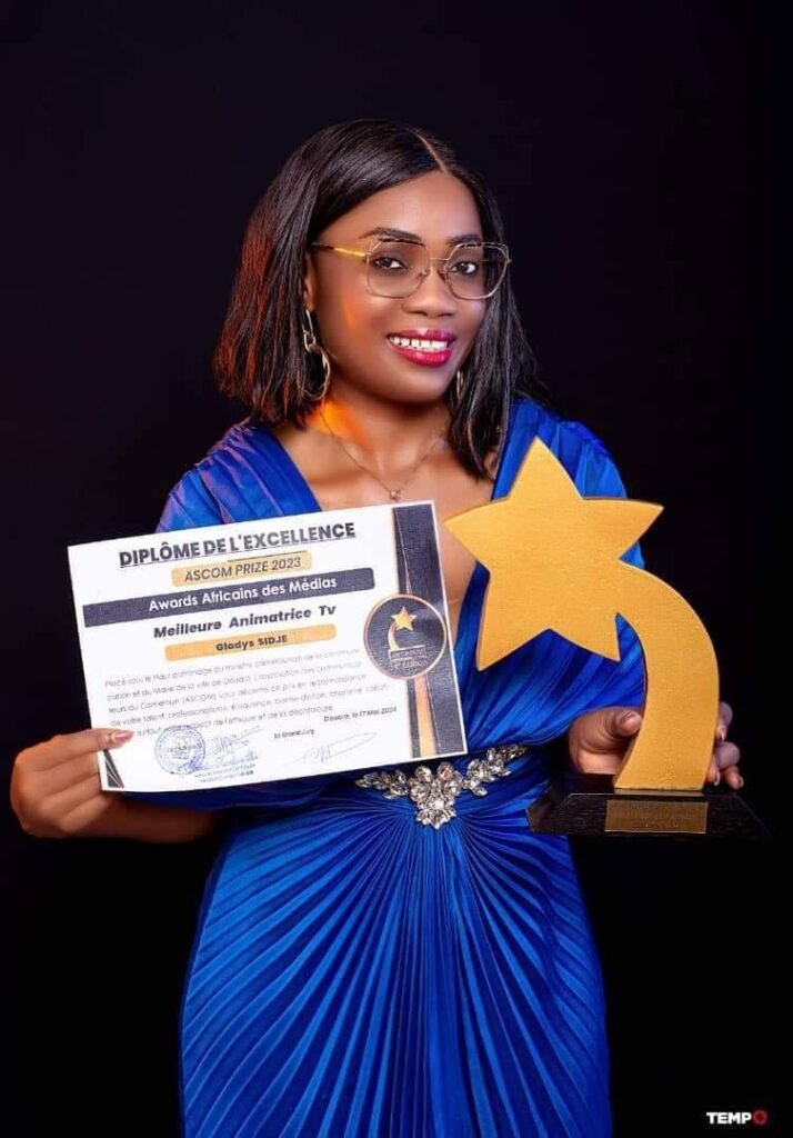 ASCOM PRIZE : Gladys Sidje, meilleure animatrice TV 2023 au Cameroun 2 ASCOM PRIZE : Gladys Sidje, meilleure animatrice TV 2023 au Cameroun 2