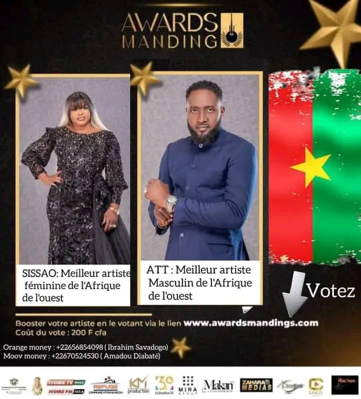 Les Awards Mandingue 2024 : Le duo ''Sissao et ATT'' représentent le Burkina 2 Les Awards Mandingue 2024 : Le duo ''Sissao et ATT'' représentent le Burkina 2