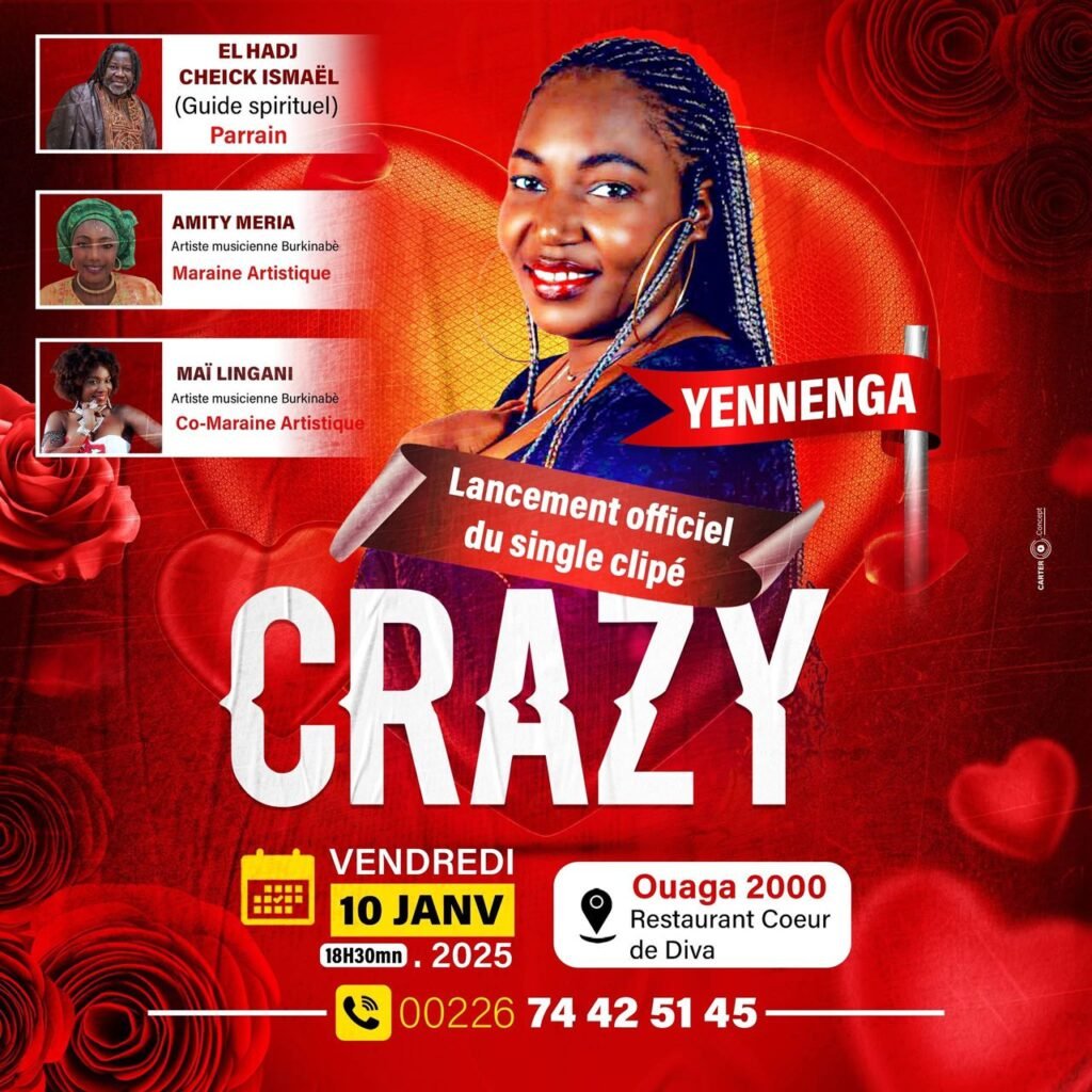 « Crazy »: Le nouveau joyau de l’artiste Yennenga 2 « Crazy »: Le nouveau joyau de l’artiste Yennenga 2