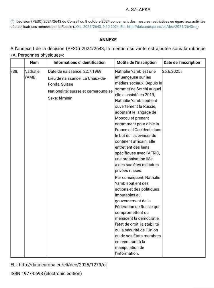 Nathalie Yamb déclarée « persona non grata » sur le territoire européen 3 Nathalie Yamb déclarée « persona non grata » sur le territoire européen 3