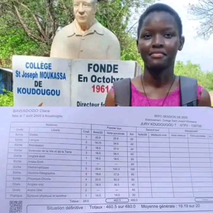 BEPC 2025 : Les premières meilleures moyennes provisoires dévoilées au Burkina 1