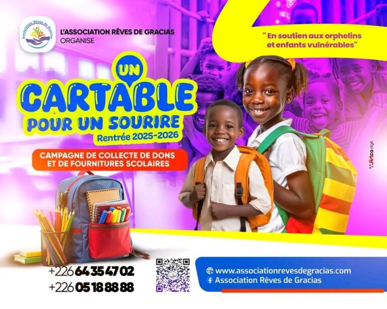 Association Rêves de Gracias : Campagne « Un cartable pour un sourire » au profit de 150 enfants vulnérables 1 Association Rêves de Gracias : Campagne « Un cartable pour un sourire » au profit de 150 enfants vulnérables 1