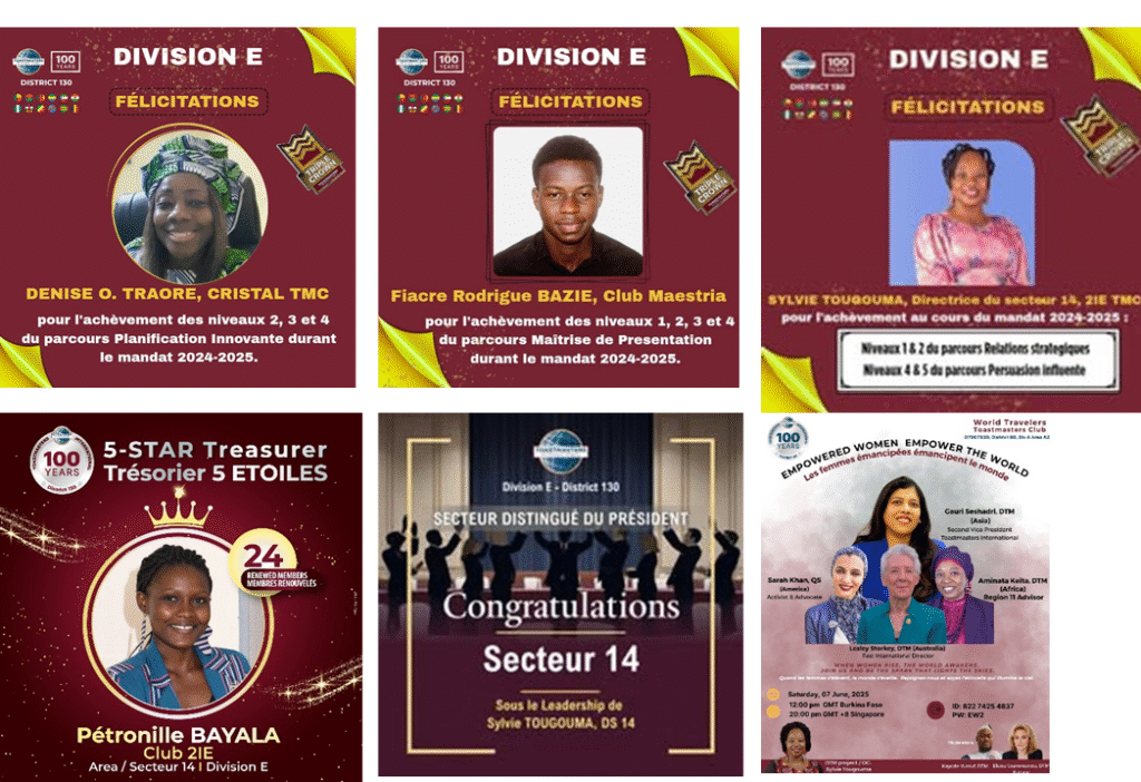 Sylvie Tougouma : Un leadership au service de la croissance à Toastmasters 2 Sylvie Tougouma : Un leadership au service de la croissance à Toastmasters 2