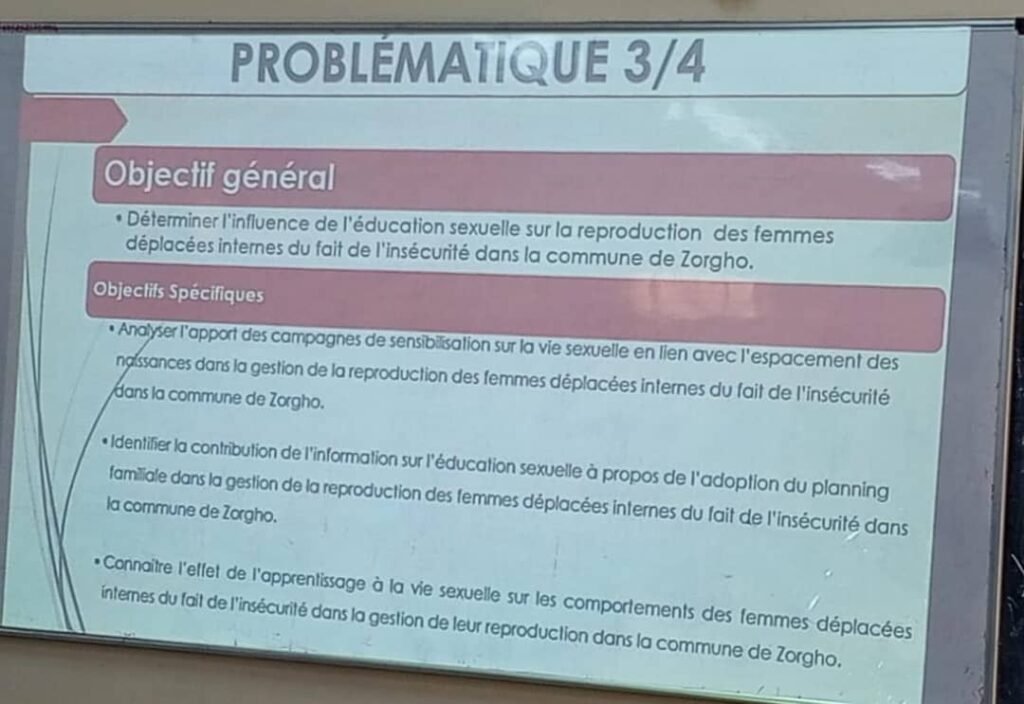 Santé : Mariama Kobori soutient un mémoire sur l’éducation sexuelle des femmes déplacées 3 Santé : Mariama Kobori soutient un mémoire sur l’éducation sexuelle des femmes déplacées 3