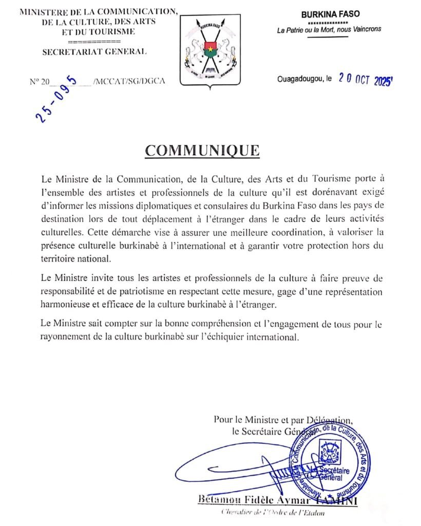 Burkina: Les artistes invités à tenir informer la diplomatie des activités culturelles à l'étranger 2 Burkina: Les artistes invités à tenir informer la diplomatie des activités culturelles à l'étranger 2