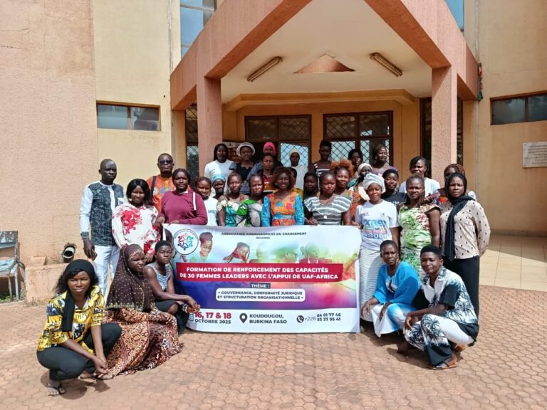 Gouvernance exemplaire: L’Association Ambassadrices du Changement outille des organisations féminines 3 L’Association Ambassadrices du Changement outille les associations féminines pour une gouvernance exemplaire à Koudougou.