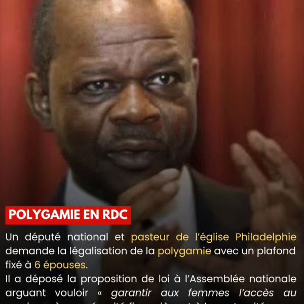 Polygamie en RDC : Un pasteur demande sa légalisation avec un plafond fixé à 6 épouses
